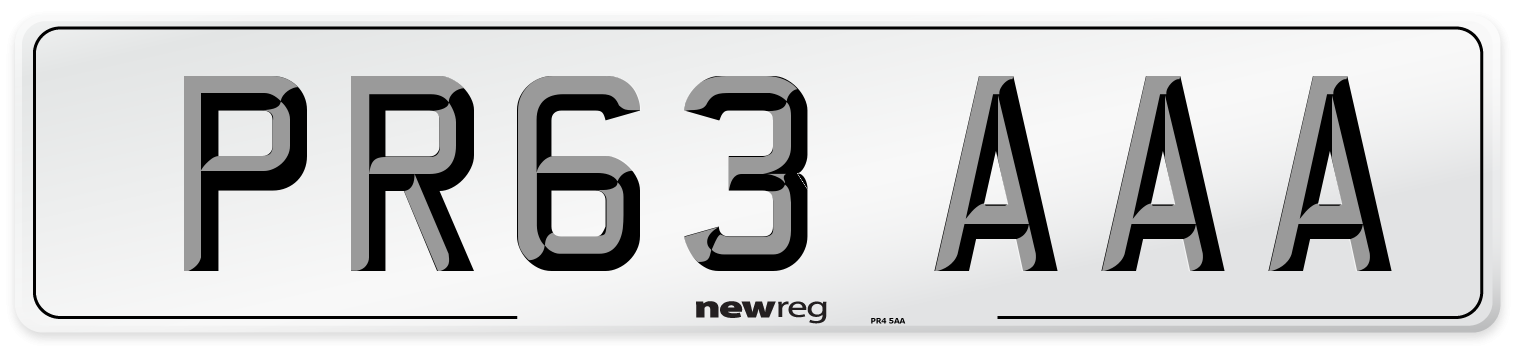 PR63 AAA Number Plate from New Reg